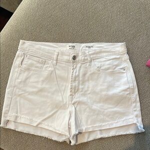 Kenzie White Jean Shorts Cuffed Hem